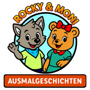 Rocky und Moni Ausmalgeschichten, pädagogisch wertvoll, Rico Weinert, Logo
